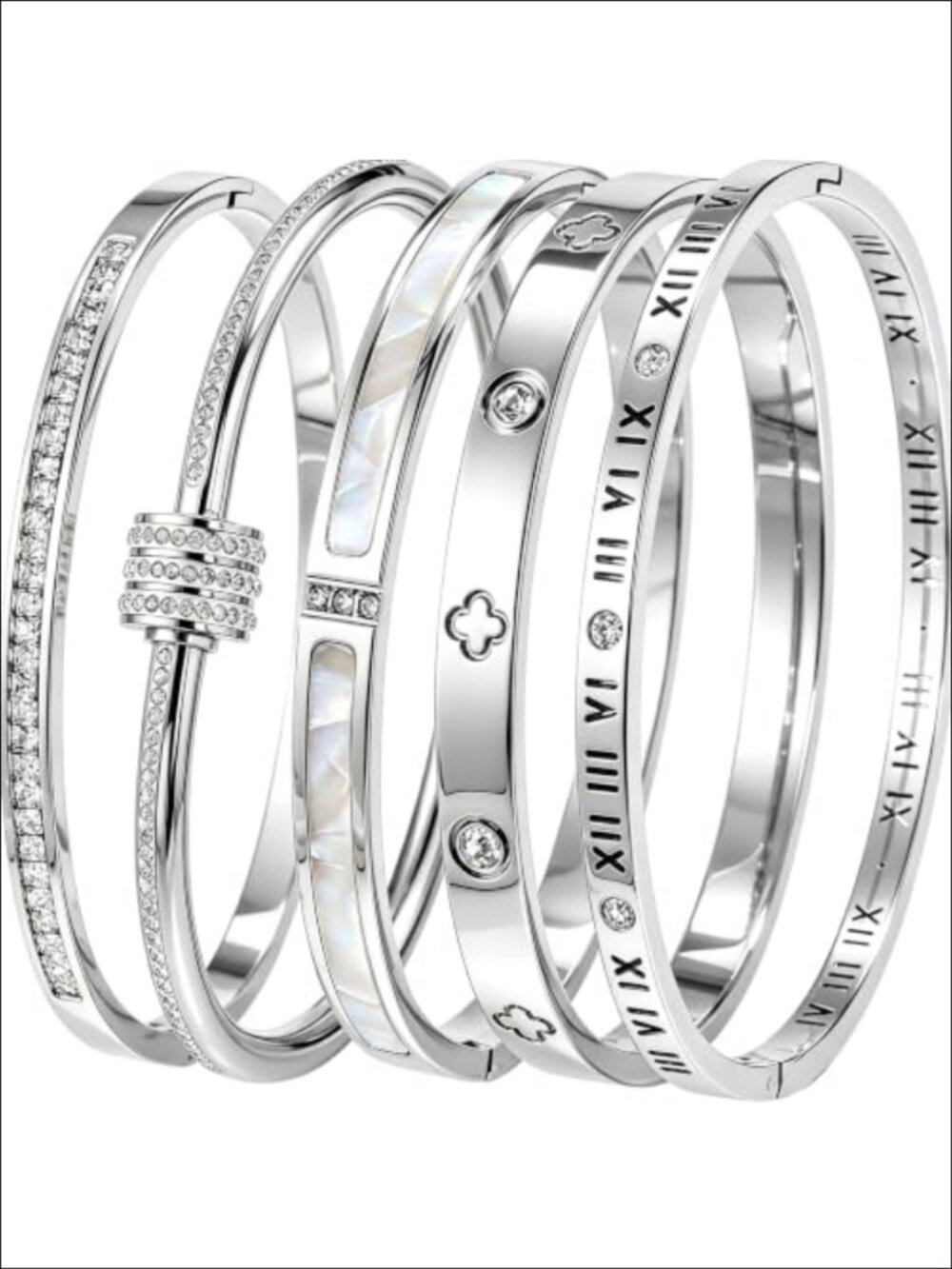 Gold Plated Stainless Steel Bangle Bracelet for Women Stackable